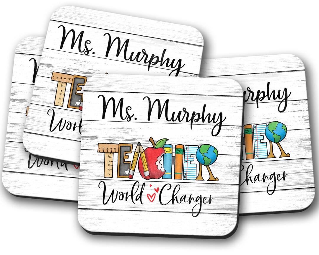 Custom Teacher Gifts, Teacher Coaster Personalized, Class Gifts ...