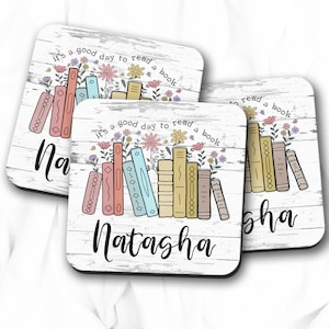 Personalized Book Lover Coaster It's A Good Day To Read A Book Gift For Book Lovers Custom Reading Teacher Coasters Librarian Teacher Gift