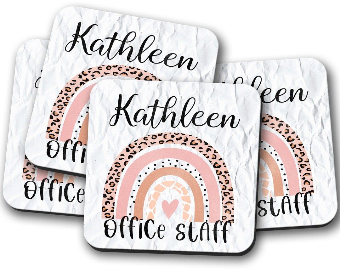Personalized Office Coasters, Coworker Appreciation Gift, Office Staff