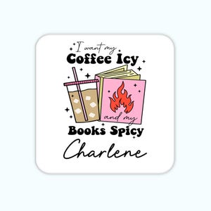 Spicy Book Lover Coaster Spicy Books Coffee Coaster Smut Lovers Gift Book Lover Decor Custom Spicy Book Club Accessory Romantasy Reader Gift