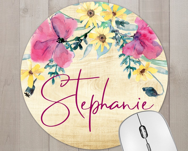 Personalized Office Supplies Name Mouse Pad Office Desk Etsy