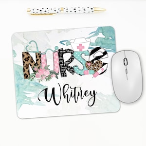 Certified Nurses Day Gift, Personalized Nurse Mouse Pad, Registered Nurse Gift, Nurse Desk Decor, Nurse Week Gift, Nursing School Gifts