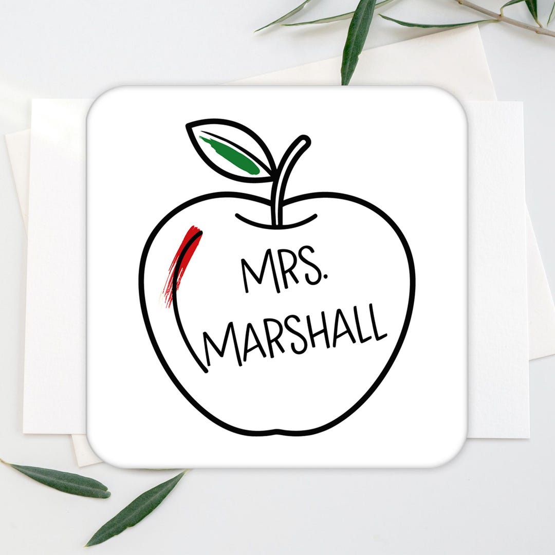Custom Teacher Name Coaster, Personalized Coffee Coasters, Classroom ...