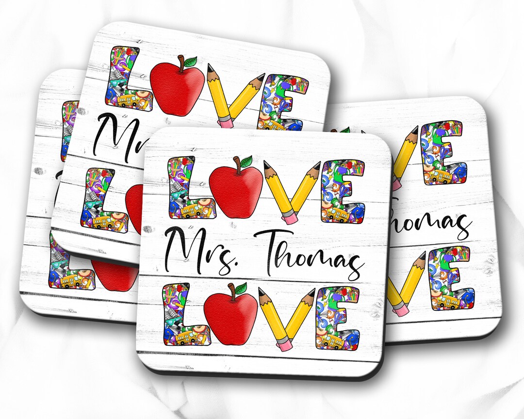 Custom Teacher Coaster, School Staff Gifts, Back to School, Teacher ...