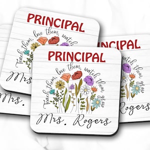 Principal Gift, School Principal Coasters, Personalized Principal Gifts, Principal Appreciation, Gift For School, Custom Teacher Gift