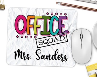 Personalized Office Squad Gift, Name Mouse Pad, Front Office Desk Accessories, Office Staff Gifts, Custom Office Supplies, Secretary Gift