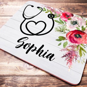 Personalized Nurse Mouse Pad, Nurse Week Gifts, Medical Mouse Pad, Doctor Desk Decor, Personalized Doctor Gift, Medical Desk Decor