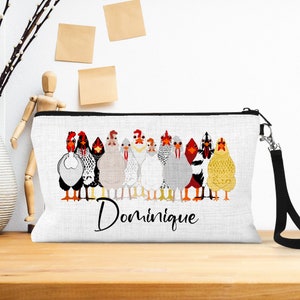 Chicken Lover Makeup Bag, Cute Chicken Pencil Pouch, Farm Girl Gifts, Chicken Farmer Gifts, Farm Animals Zipper Pouch, Chicken Mom Gift