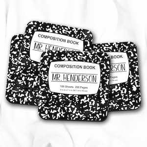 Custom Teacher Appreciation Coaster, Personalized Gift for Teachers, Composition Book Inspired, Unique Teacher Gift, Teacher Paper Weight