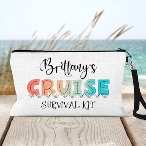 Cruise Survival Kit Bag, Cruise Makeup Bag, Personalized Travel Bag, Girls Trip Gift, Cruise Travel Gift, Cruise Cosmetic Bag, Travel Pouch