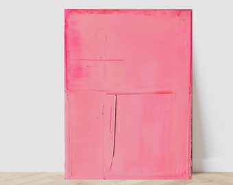 Ölmalerei,moderne Kunst,neonpink, Original auf Keilrahmen, L 24 cm x  B 18 cm x T 1,8 cm, Neonfarben, Minimalistisch,zeitgenössisch