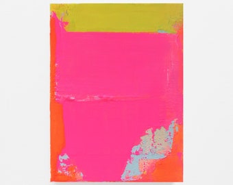 Neon colors, acrylic painting, original, painting on canvas L24cmxW18cm xT1.6 cm, modern art, neon pink, neon yellow, orange, color with structure