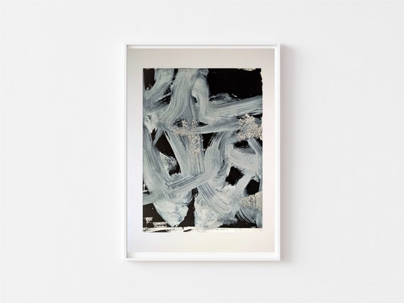 minimal art, Ölmalerei auf Papier (Bütten), abstrakt, Original,  Papier, 26,3cm x 19cm mit Passepartout 30x24cm