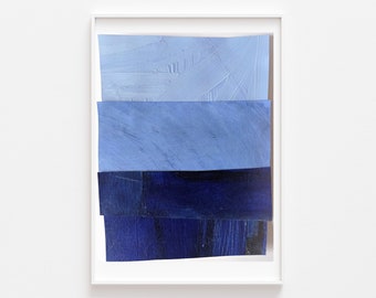 Neonart,moderne,abstrakte Originalkunst, L 21,4cm x B 17,0 cm,blau,Dunkelblau,Hellblau,moderne Kunst, Mischtechnik