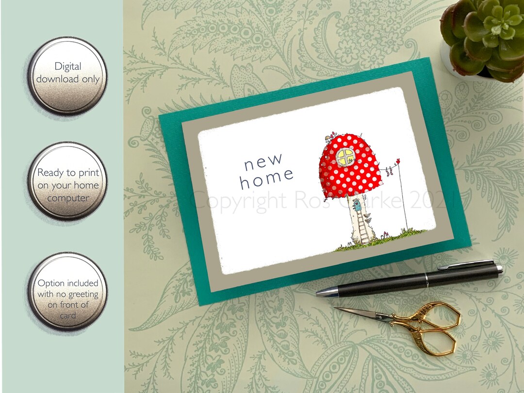 Printable New Home Card Blank Printable Card Mixed Media - Etsy