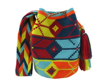 Grand sac wayuu mochila colombien motif wayuu fait main bolso wayuu taschen sac sac à bandoulière cadeaux colombiens coloré sangle wayuu