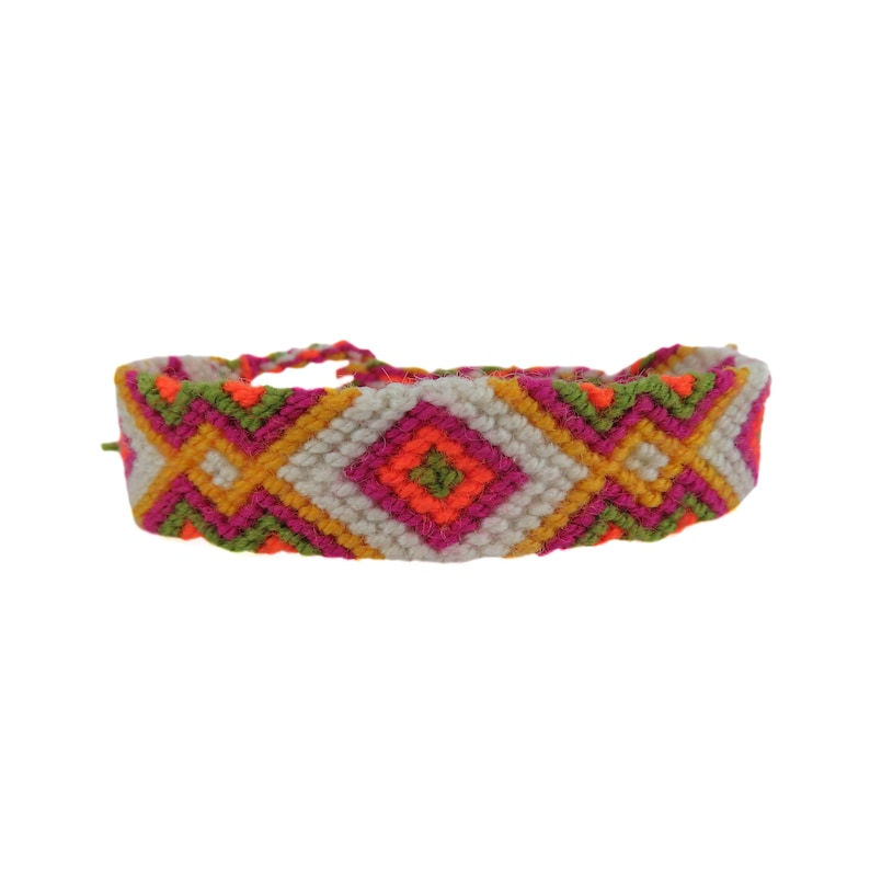 Pulsera WAYUU pulsera amistad colorida original de Colombia hecha a mano comercio justo pareja familia cumpleaños amor trenzado hombres mujeres crochet imagen 7