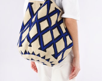 Tote beach bag WAYUU mochila bucket original from Colombia handmade fairtrade mochilon shopper extra large