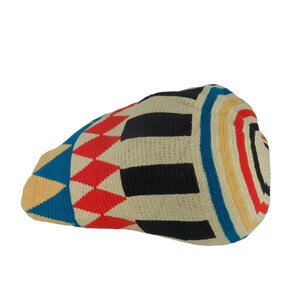 Tote Bag Wayuu large crochet, Beige and Natural, Hand Woven market bag, colombian beach bag, cute handmade tote bag, Summer Accessory image 3