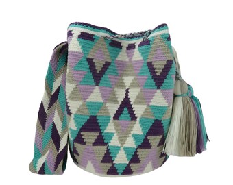 Grand sac wayuu mochila motif wayuu fait main bolso wayuu taschen sac bandoulière sac cadeaux colombiens sangle colorée fabrication indigène