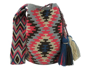 Wayuu bag large mochila wayuu pattern handmade bolso wayuu taschen sac shoulder crossbody bag colombian gifts colorful strap indigenous made
