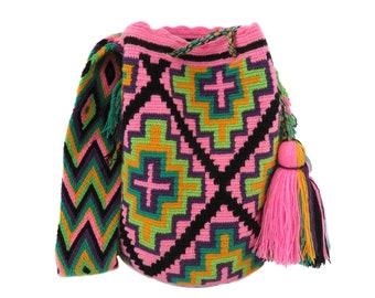 Wayuu bag large mochila wayuu pattern handmade bolso wayuu taschen sac shoulder crossbody bag colombian gifts colorful strap indigenous made