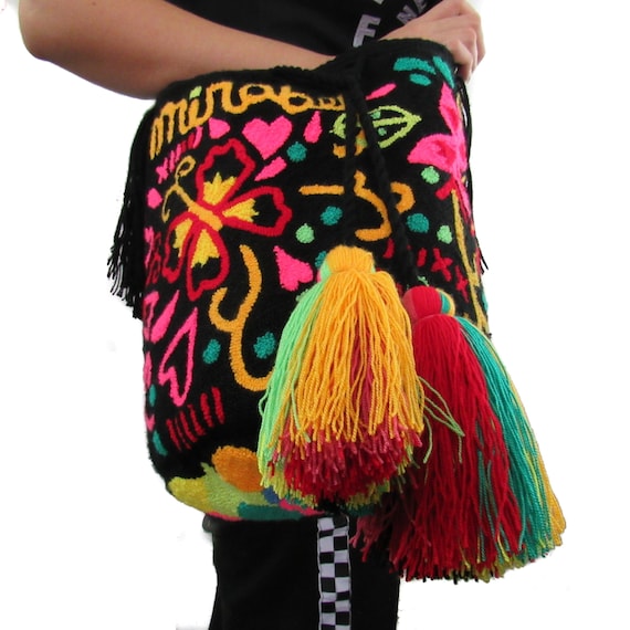 MEDIUM Mirabel Mochila Bag | Encanto the Movie | Disney | Tapizada Wayuu |  Lined Punch Needle Crossbody Shoulder Bag | Handmade in Colombia