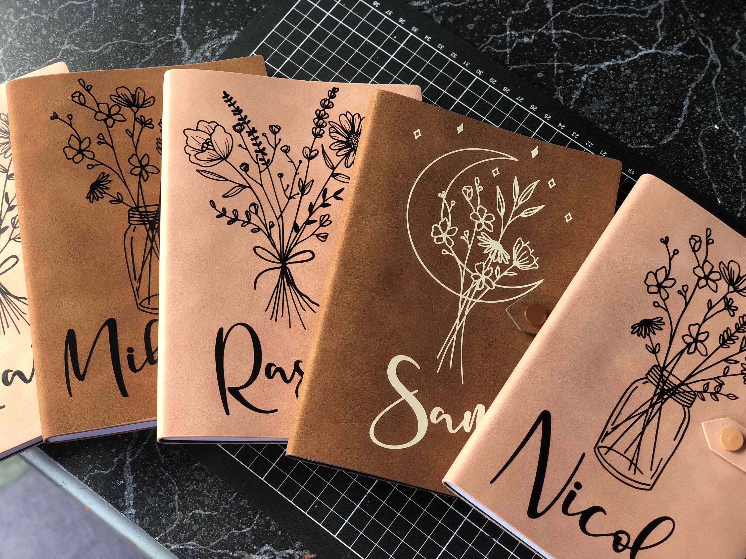 Personalised Notebook/journal. Soft Cover Suede Look With Etsy Australia
