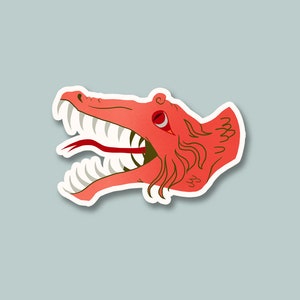 Sticker dragon rose 3"