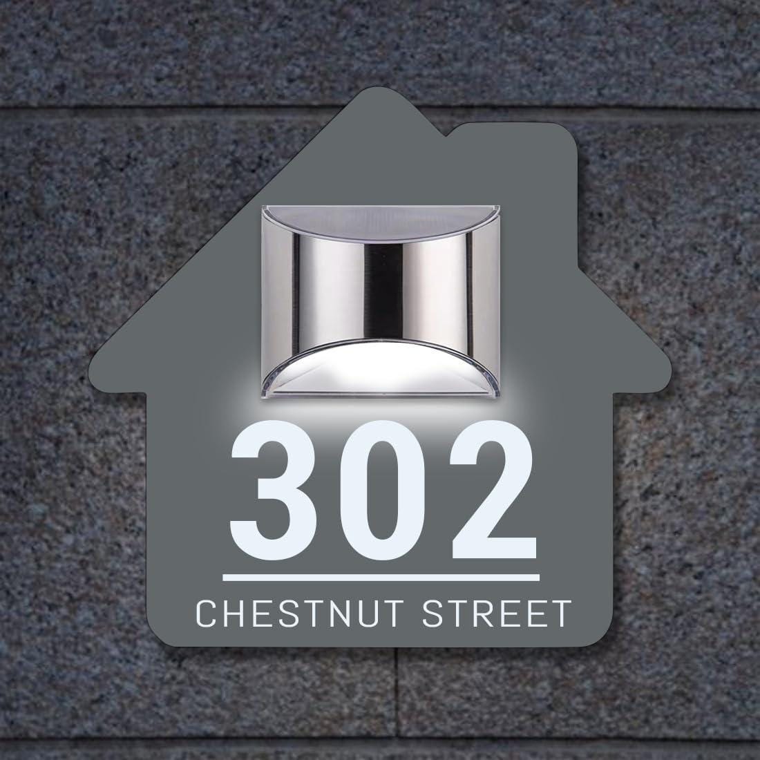 Personalized Solar Address Sign, Custom House Numbers,Lighted House Numbers for Outside,LED Illuminated Address Numbers,House Address Plaque