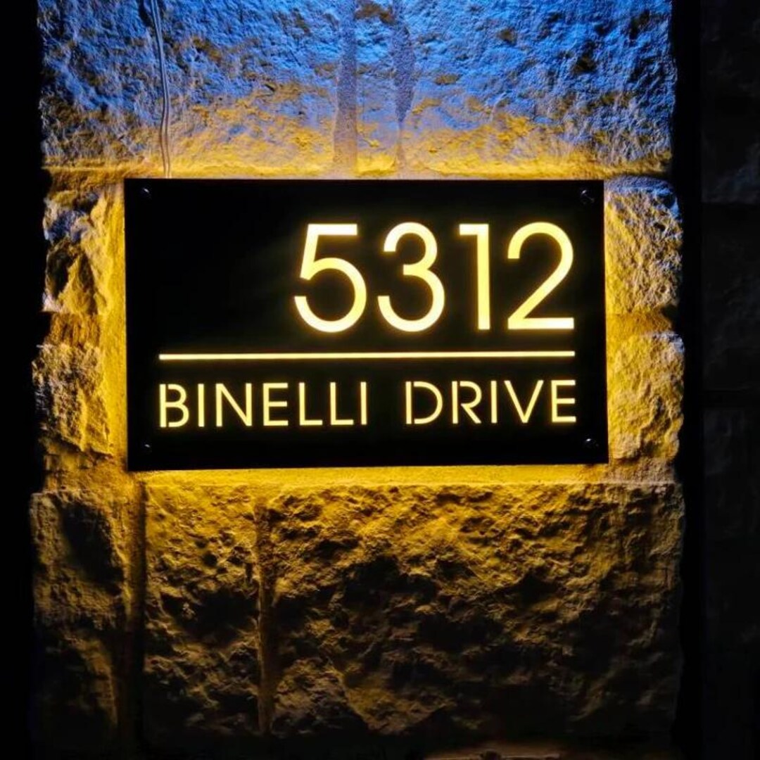 Personalized Stainless Steel House Numbers Sign, Custom LED Address ...