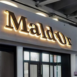 Kundenspezifisches Geschäftslogo, Geschäftsschild, Lichtschild, Salondekor, Metallschild, Hintergrundbeleuchtung, Leuchtschild, Metallschild für den Außenbereich