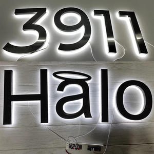 Custom LED Home Number, Illuminated 3D Address Sign, Outdoor Backlit ...