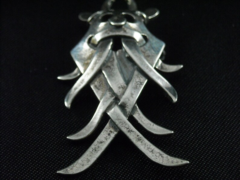 Kjeld Larsen Sterling Silver Viking Odin Mask Brooch Pin #0190