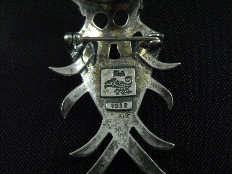 Kjeld Larsen Sterling Silver Viking Odin Mask Brooch Pin #0190