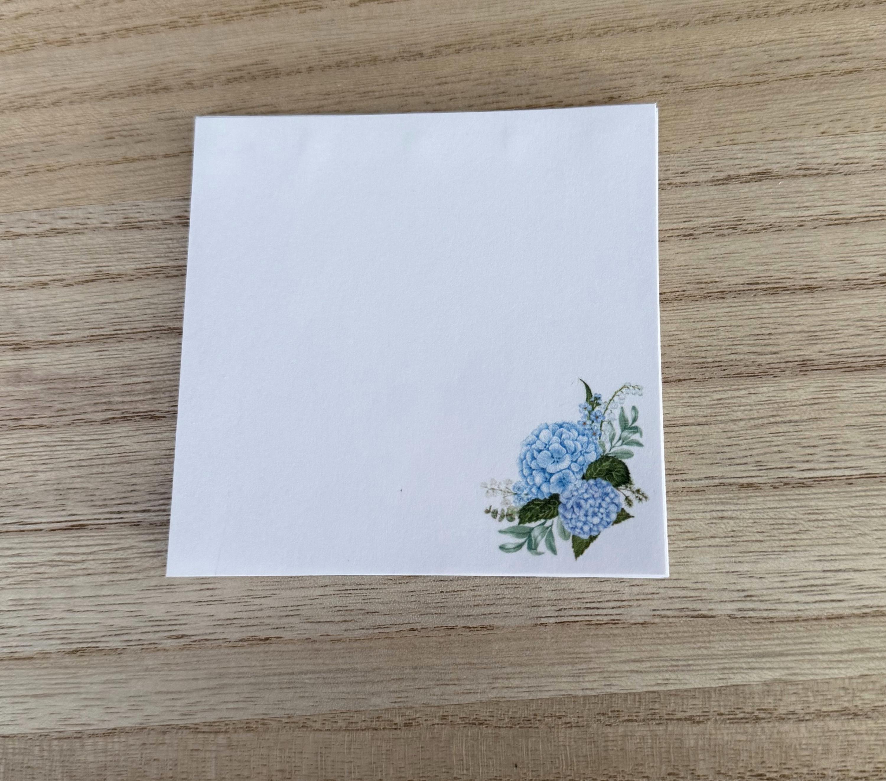 Sticky Note Tm Blue Flowers Sticky Notes - Etsy
