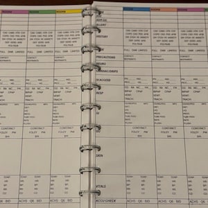 Cuaderno de notas para enfermeras, hojas de informe para cinco pacientes con 25 páginas a doble cara.