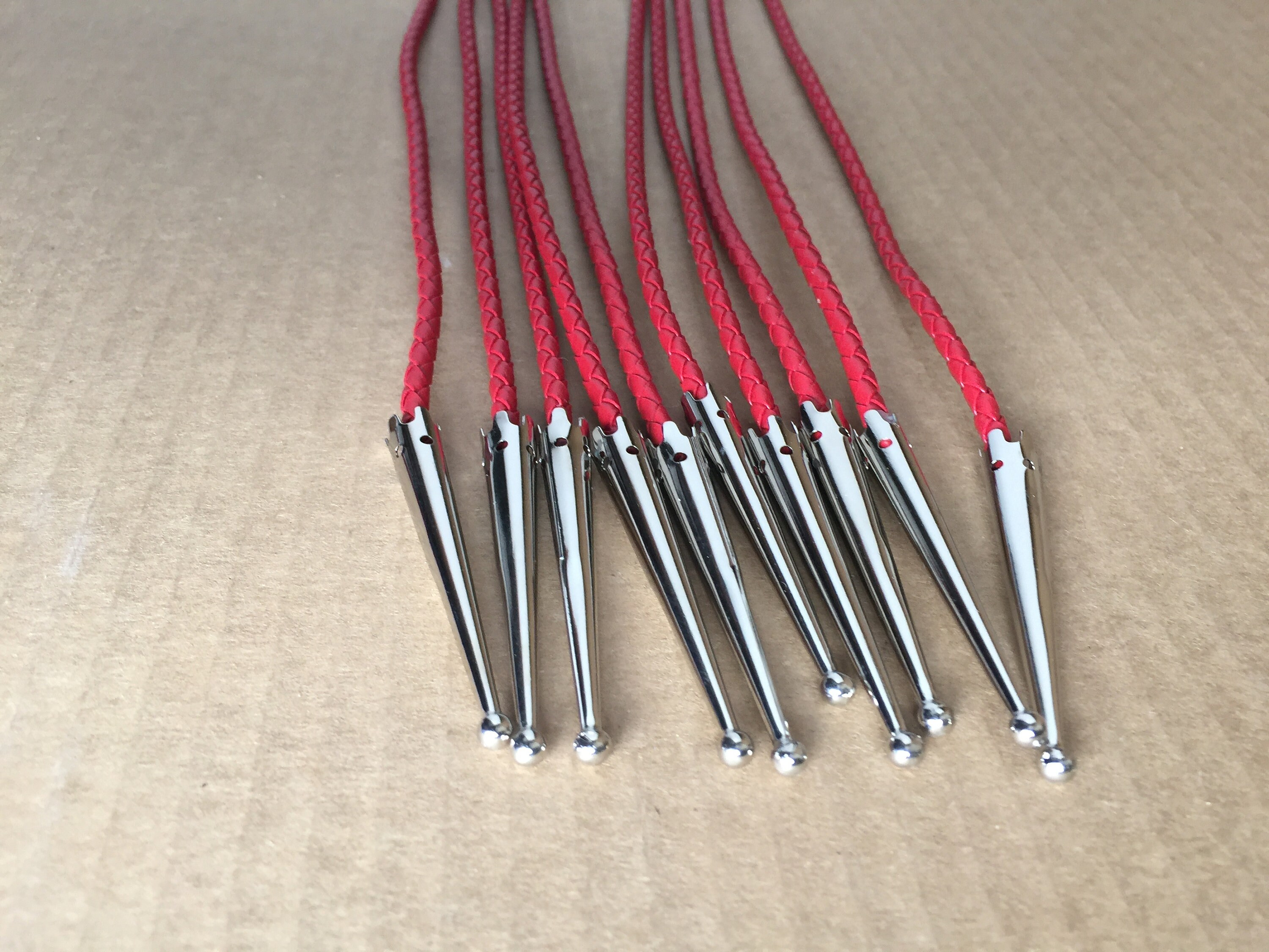 Red Braided Bolo Cords With Base Metal Tips Attached for DIY Etsy UK