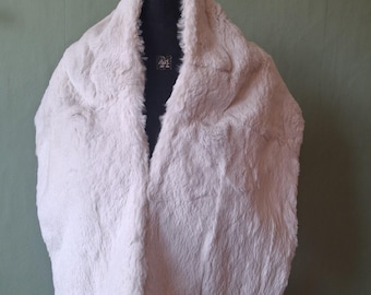 Mantello in pelliccia di coniglio anni '40, vintage, invernale, da sposa, retrò, classico, diva, stile burlesque, taglia unica