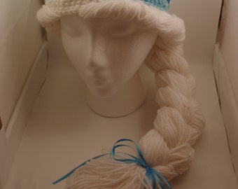 Frozen Elsa Crochet Hat Wig
