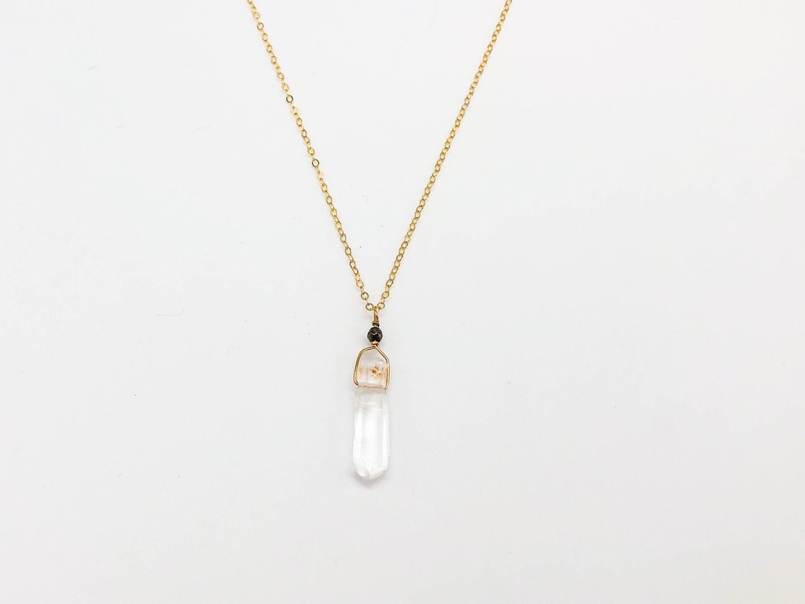 Custom Gold Crystal Necklace Raw Quartz Jewelry Unique Gift Etsy