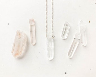 Custom Quartz Necklace Raw Crystal Jewelry Made to Order Sterling Silver Wedding Jewelry Bridesmaid Gift Meaningful Jewelry Rough Cut Stone