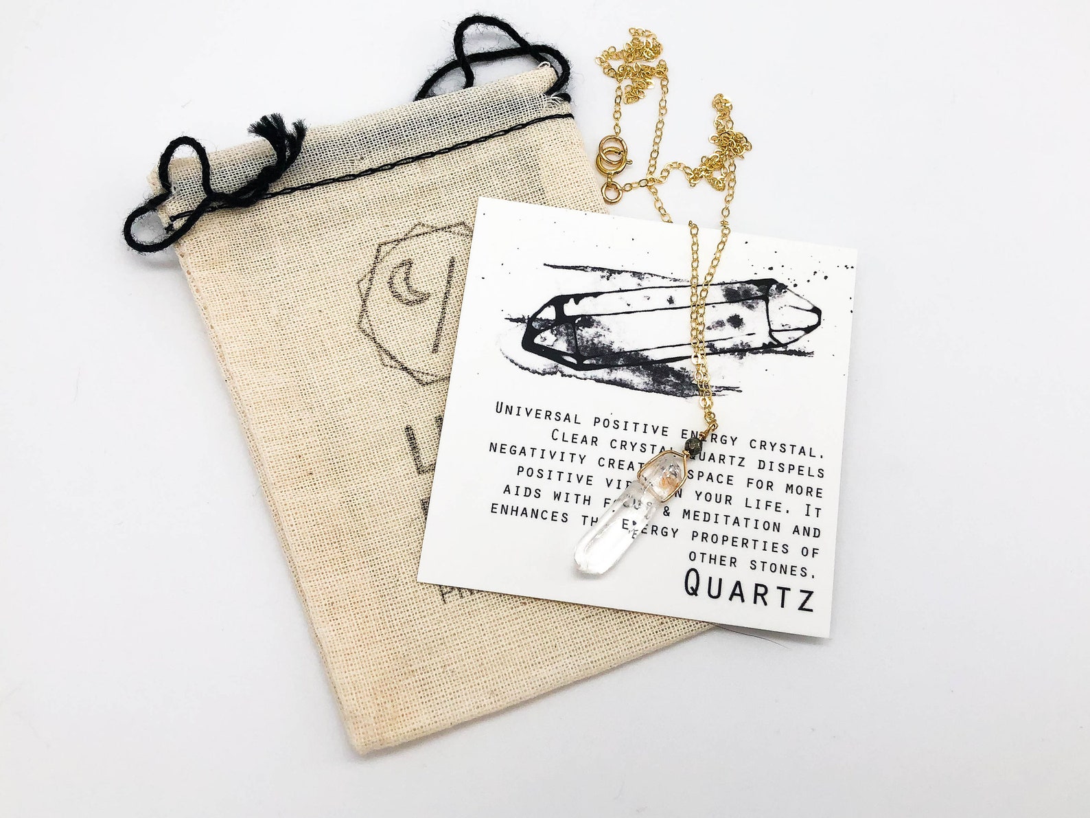 Custom Gold Crystal Necklace Raw Quartz Jewelry Unique Gift Etsy