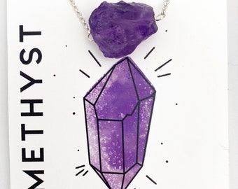 February birthstone Necklace Calming Gemstone Jewelry for Moms Gifts under 40 Purple Crystal for emotional balance Everyday Amethyst style