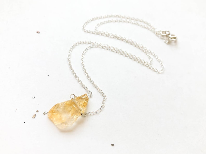 Custom Crystal Necklace Raw Citrine Jewelry for her under 30 Wanderlust Gift for Sister Little Luxuries Scorpio November Birthstone Necklace image 5