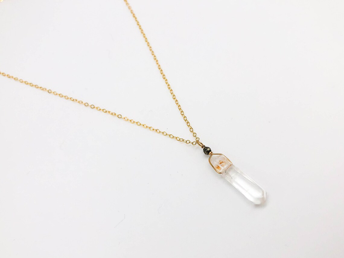 Custom Gold Crystal Necklace Raw Quartz Jewelry Unique Gift Etsy