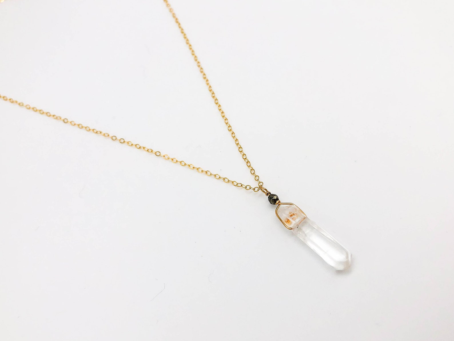 Custom Gold Crystal Necklace Raw Quartz Jewelry Unique Gift Etsy