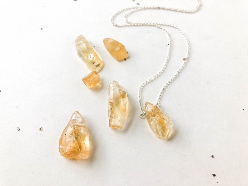 Custom Crystal Necklace Raw Citrine Jewelry for her under 30 Wanderlust Gift for Sister Little Luxuries Scorpio November Birthstone Necklace image 1