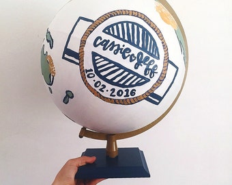 Travel-Inspired Wedding Guest Book - Custom Wedding Globe - Wedding Guest Book - For Travel Lovers