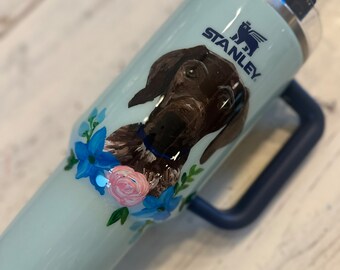 Hand-painted Custom Dog Lover Stanley Tumbler